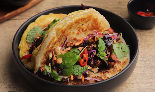 Yet Another Family Fave! Sticky Eggplant Hawker Rolls With Tamarind Almonds